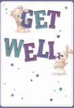 Glowing with warmth and playful optimism, this illustrated get well card features two beloved companions-a teddy bear and a puppy-brimming with affection and hope. Each character joyfully interacts with oversized, colourful letters spelling out 'Get Well', their hands and paws balancing the message as if presenting heartfelt wishes straight to a neighbour in Tomorrow's People. Deep hues of indigo and teal accentuate the bold fonts, making them pop against a serene, creamy white backdrop. Scattered across the design are shimmering stars in shades of purple and blue, infusing the scene with a whimsical light that evokes the gentle encouragement of a sunny stroll through local gardens. The detailed fur on both animals is rendered so softly it almost invites a comforting touch, reminiscent of the embrace you might feel when receiving a hand-delivered bouquet in our area. Beyond words, this card acts as a tender expression of empathy-a visual salve for anyone recovering or in need of extra support. It's a thoughtful complement to the kind of uplifting floral arrangements lovingly prepared right here in Tomorrow's People, designed to brighten spirits and remind loved ones of the caring community surrounding them.